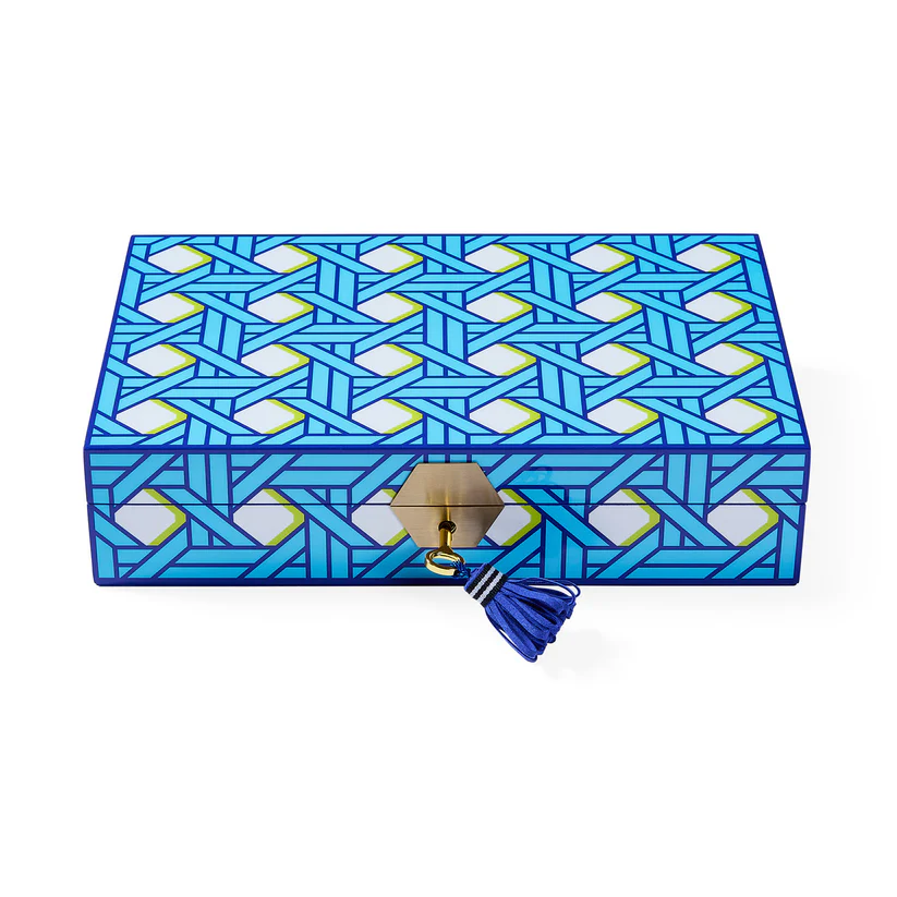 Basketweave Lack-Schmuckbox